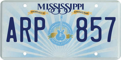 MS license plate ARP857