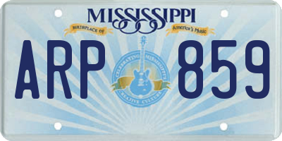MS license plate ARP859