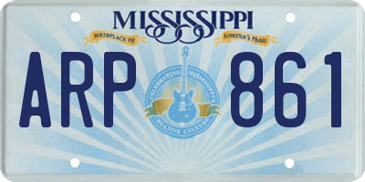 MS license plate ARP861