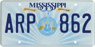 MS license plate ARP862