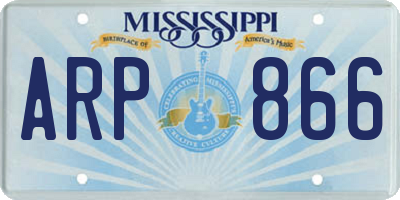 MS license plate ARP866