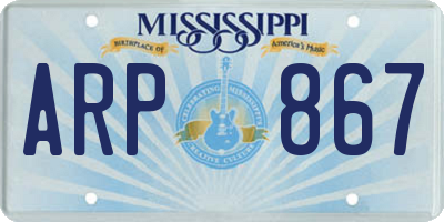 MS license plate ARP867