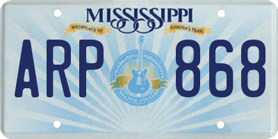 MS license plate ARP868