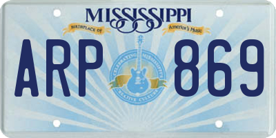 MS license plate ARP869