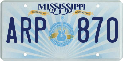 MS license plate ARP870