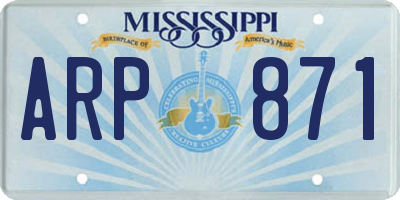 MS license plate ARP871