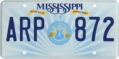 MS license plate ARP872