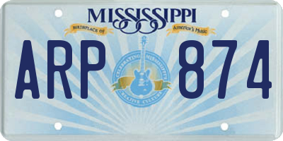 MS license plate ARP874