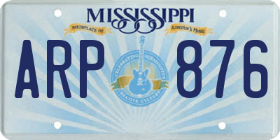MS license plate ARP876