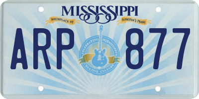 MS license plate ARP877