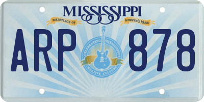 MS license plate ARP878