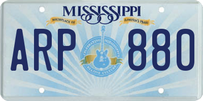 MS license plate ARP880