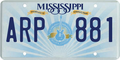 MS license plate ARP881