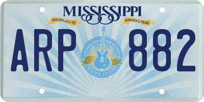 MS license plate ARP882