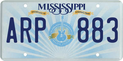 MS license plate ARP883