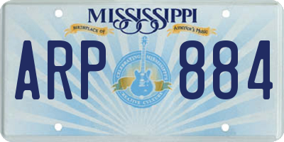MS license plate ARP884