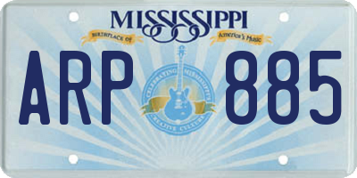 MS license plate ARP885