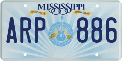 MS license plate ARP886