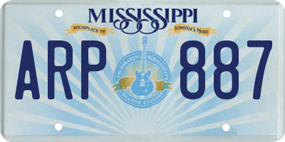 MS license plate ARP887