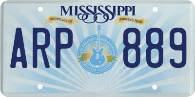 MS license plate ARP889