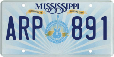 MS license plate ARP891