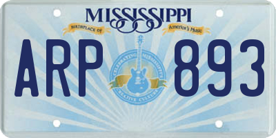 MS license plate ARP893