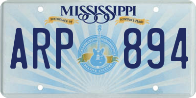 MS license plate ARP894