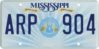 MS license plate ARP904