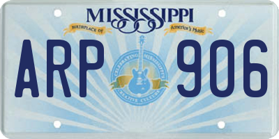 MS license plate ARP906