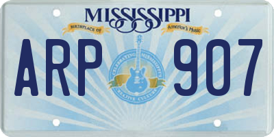 MS license plate ARP907