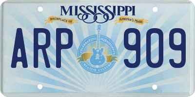 MS license plate ARP909