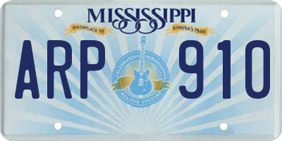 MS license plate ARP910