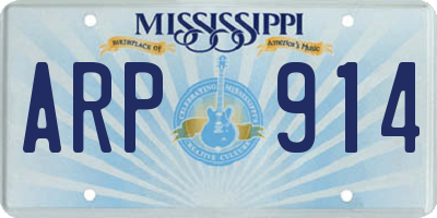 MS license plate ARP914