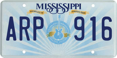 MS license plate ARP916