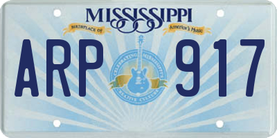 MS license plate ARP917