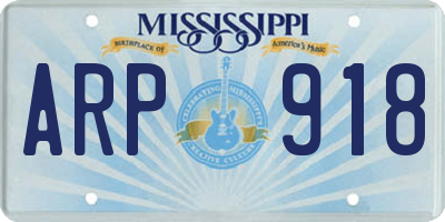 MS license plate ARP918