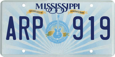 MS license plate ARP919