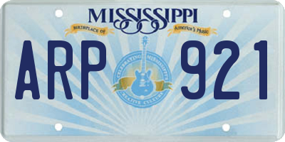 MS license plate ARP921