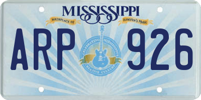 MS license plate ARP926