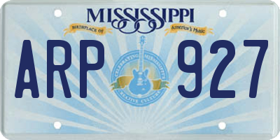MS license plate ARP927