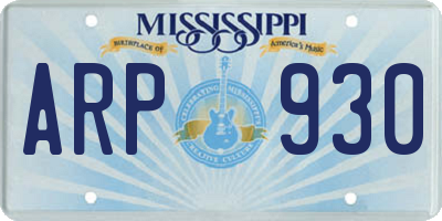 MS license plate ARP930