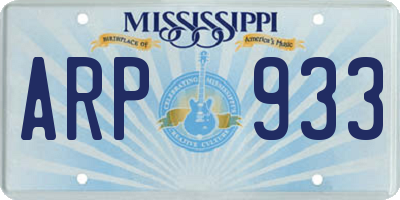 MS license plate ARP933