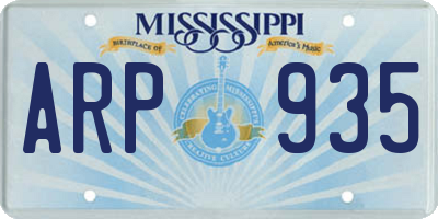 MS license plate ARP935