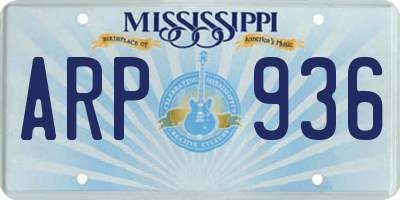 MS license plate ARP936