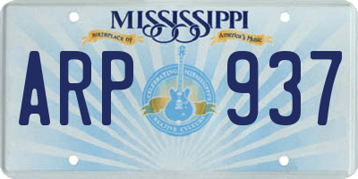 MS license plate ARP937