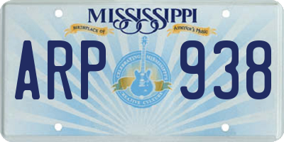 MS license plate ARP938