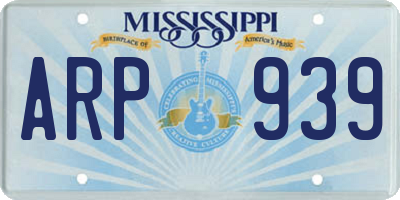 MS license plate ARP939