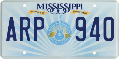 MS license plate ARP940