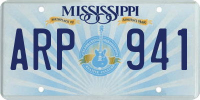 MS license plate ARP941