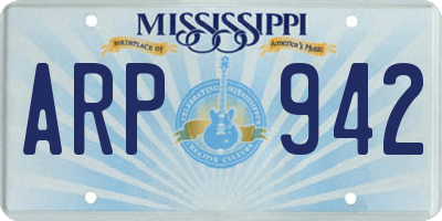 MS license plate ARP942